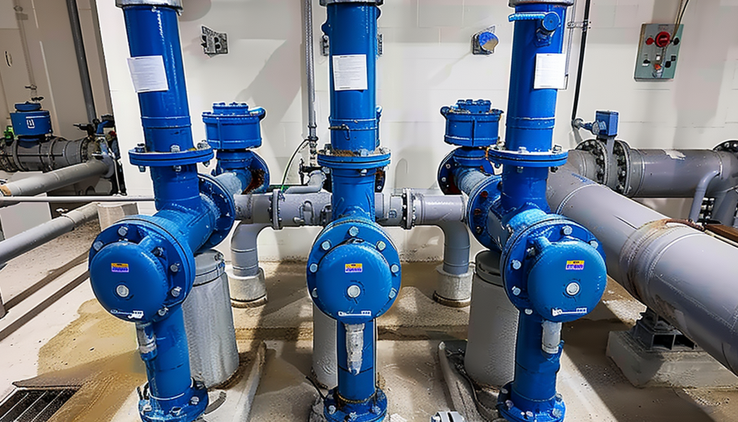 Three industrial pumps at a water treatment facility repaired by Apex Industrial Automation