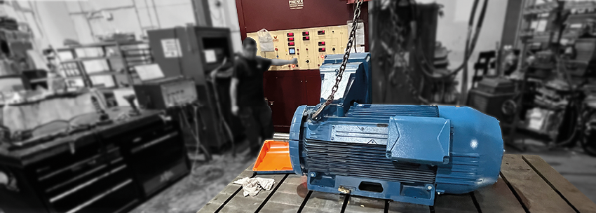 Phenix Technologies equipment at Apex Industrial Automation for precision diagnostics in electric motor repair